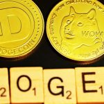 An image showing two DOGE tokens with DOGE sign